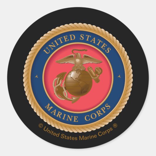 Marine Corps Seal Ronde Sticker (Voorkant)