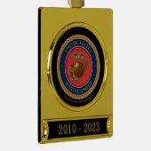 Marine Corps Seal Verguld Banner Ornament (Rechts)