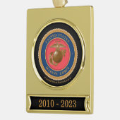 Marine Corps Seal Verguld Banner Ornament (Links)