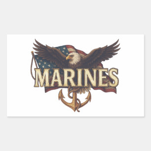 Marine Corps Veteraan Logo Embleem Rechthoekige Sticker