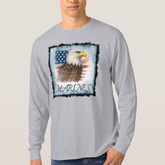 Marine Corps Veteraan Logo Embleem T-shirt (Voorkant)