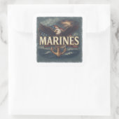 Marine Corps Veteraan Logo Embleem Vierkante Sticker (Tas)