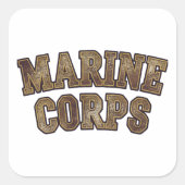 Marine Corps Veteraan Logo Embleem Vierkante Sticker (Voorkant)