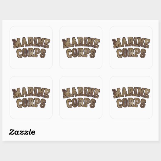 Marine Corps Veteraan Logo Embleem Vierkante Sticker (Vel)