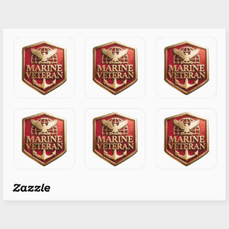Marine Corps Veteraan Logo Embleem Vierkante Sticker