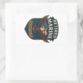 Marine Corps Veteran Logo Emblem Rechthoekige Sticker (Tas)