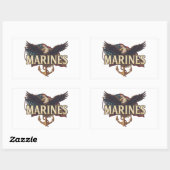 Marine Corps Veteran Logo Emblem Rechthoekige Sticker (Vel)