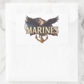 Marine Corps Veteran Logo Emblem Rechthoekige Sticker (Tas)