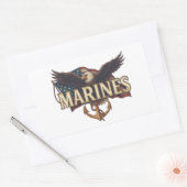 Marine Corps Veteran Logo Emblem Rechthoekige Sticker (Envelop)