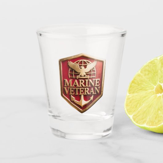 Marine Corps Veteran Logo Emblem Shot Glas (Voorkant)
