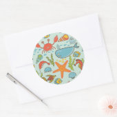 Marine Creature Pattern Ronde Sticker (Envelop)