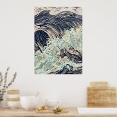 Marine Crème Oceaangolf Poster (Keuken)