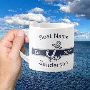 Marine Custom Nautical Anchor Navy Blue Espresso Kop