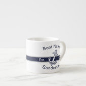 Marine Custom Nautical Anchor Navy Blue Espresso Kop (Voorkant rechts)