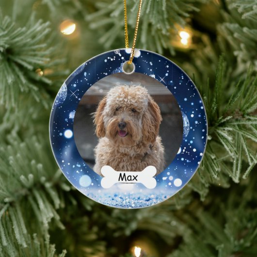 Marine Custom Pet Puppy Dog Foto Keramisch Ornament (Boom)