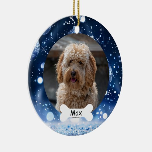 Marine Custom Pet Puppy Dog Foto Keramisch Ornament (Rechts)