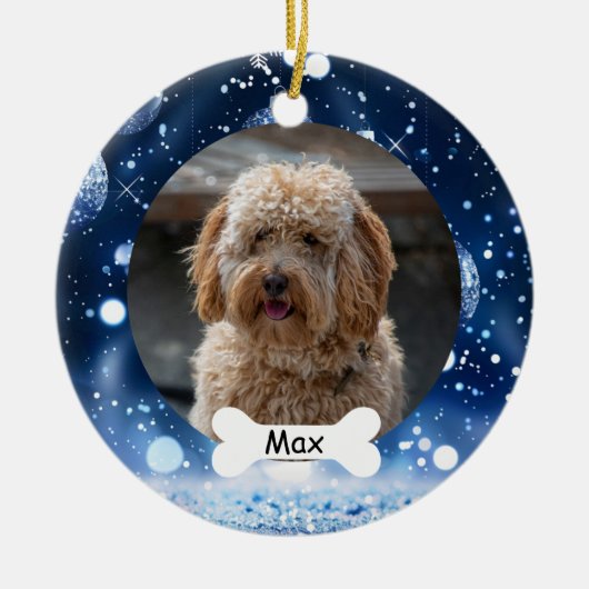 Marine Custom Pet Puppy Dog Foto Keramisch Ornament (Voorkant)