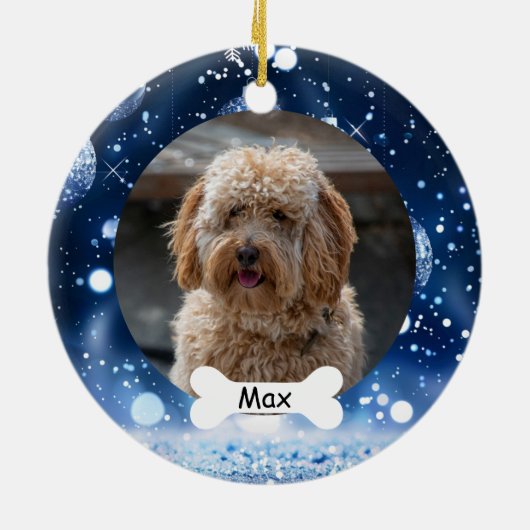 Marine Custom Pet Puppy Dog Foto Keramisch Ornament (Achterkant)