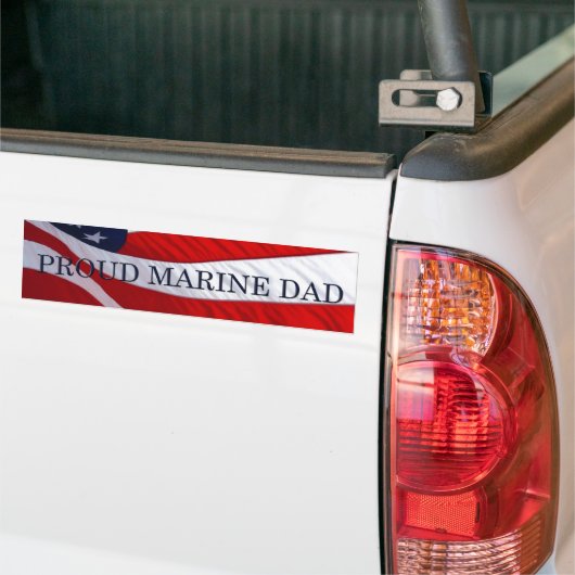 Marine Dad American Flag Bumpersticker (Op Truck)