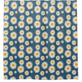Marine Daisy Floral Bohemian Botanische Patroon Douchegordijn