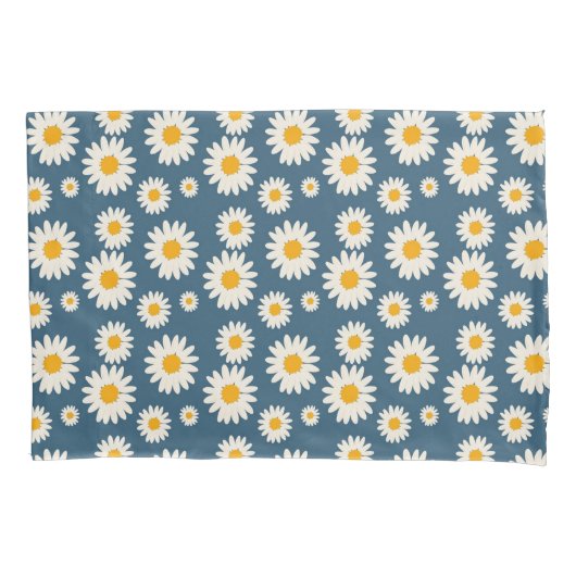 Marine Daisy Floral Bohemian Botanische Patroon Kussensloop (Voorkant)
