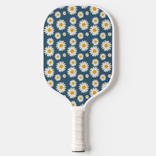 Marine Daisy Floral Bohemian Botanische Patroon Pickleball Paddle (Voorkant)