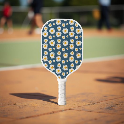 Marine Daisy Floral Bohemian Botanische Patroon Pickleball Paddle