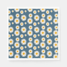 Marine Daisy Floral Bohemian Botanische Patroon Servet