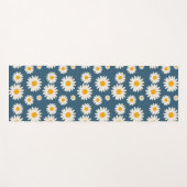 Marine Daisy Floral Bohemian Botanische Patroon Yogamat (Voorkant (horizontaal))