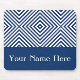 Marine Diamant Chevron met aangepaste naam Muismat