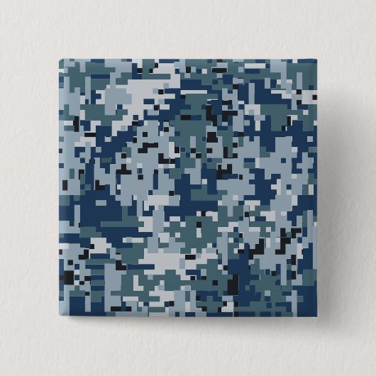 Marine Digitaal Camo Camouflage Decor Vierkante Button 5,1 Cm (Voorkant)