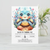 Marine digitale chique schildpad jongen verjaardag kaart (Staand voorkant)