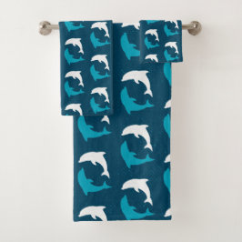 Marine Dolphin Pattern Bad Handdoek