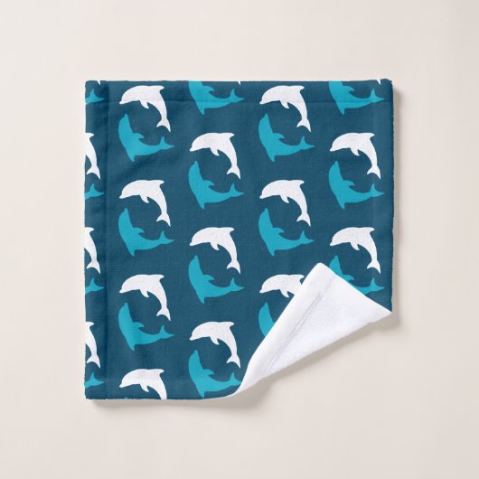 Marine Dolphin Pattern Bad Handdoek (Wasdoekje)