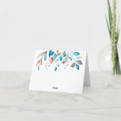 Marine Elegant Bruiloft Foliage Dank u Kaart (Achterkant)