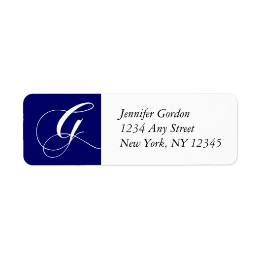 Marine Elegant Monogram G Retouradres Labels (Voorkant)