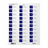 Marine Elegant Monogram G Retouradres Labels (Full Sheet)