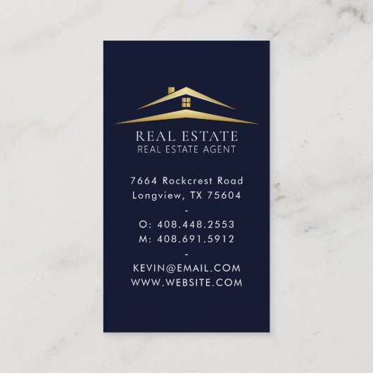 Marine Elegant Professioneel Vastgoed Visitekaartje (Achterkant)
