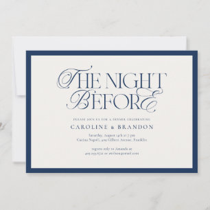 Marine Elegante Script Proefbruiloft Dinner Kaart