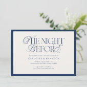 Marine Elegante Script Proefbruiloft Dinner Kaart (Staand voorkant)