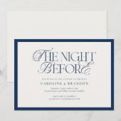 Marine Elegante Script Proefbruiloft Dinner Kaart (Voorkant / Achterkant)