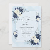 Marine Elegante Winterhuwelijk Kaart (Voorkant)