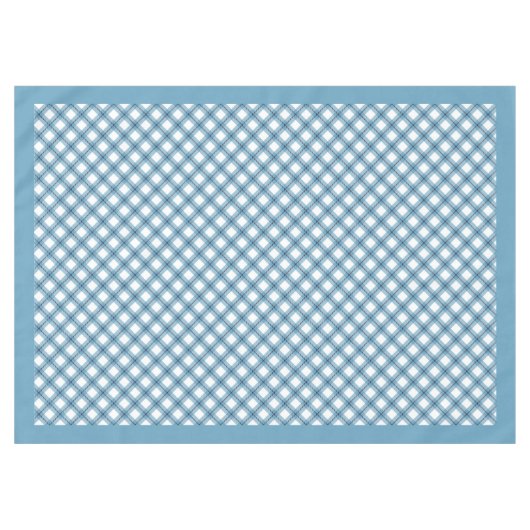 Marine en Blauw Check Tafelkleed voor Familiediner (Voorkant (Horizontaal))