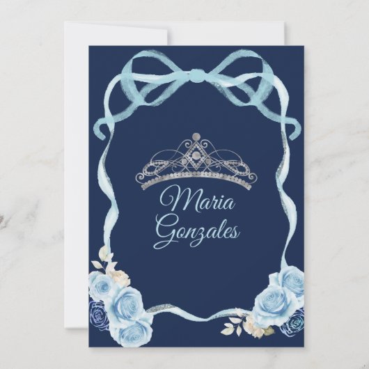 Marine en Blauwe Prinses Mis Quince 16e verjaardag Kaart (Achterkant)