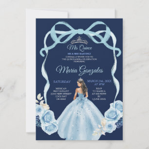 Marine en Blauwe Prinses Mis Quince 16e verjaardag Kaart