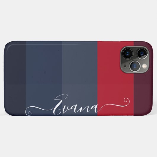 Marine en Blauwe Strepen Kleur Blok Personaliseer Case-Mate iPhone Case (Achterkant (horizontaal))