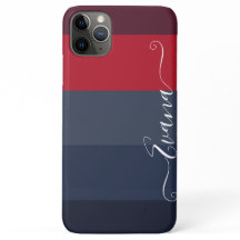 Marine en Blauwe Strepen Kleur Blok Personaliseer