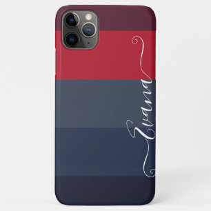 Marine en blauwe strepen Kleurblok personaliseer n Case-Mate iPhone Case