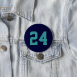 Marine en Blauwgroen Atlete Jersey Nummer Ronde Button 7,6 Cm<br><div class="desc">Kop op je favoriete sportteam, football speler of gewoon show van je schooltrots met een aangepaste gepersonaliseerde spirituele knop! Personaliseer met het nummer van een speler of een andere aangepaste tekst. Ideaal voor football-, basketbal-, honkbal- en voetbalspelletjes! Creëer aangepaste pinnen voor het hele team, cheerleaders, ouders en broers om op...</div>