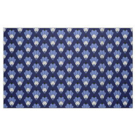 Marine en bleek blauw Art Deco Pattern Stof